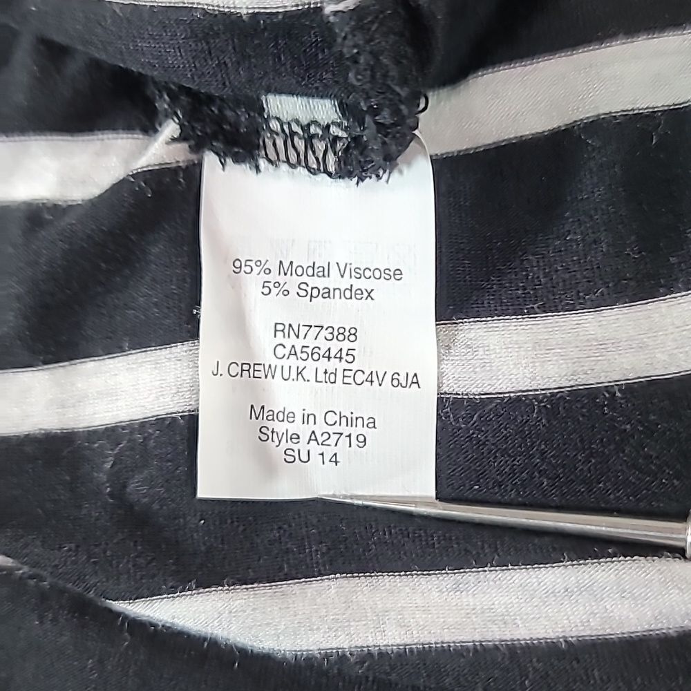J. Crew Womens Black White Striped Scoop Neck Racerback Maxi Tank Dress Size M - Picture 7 of 8